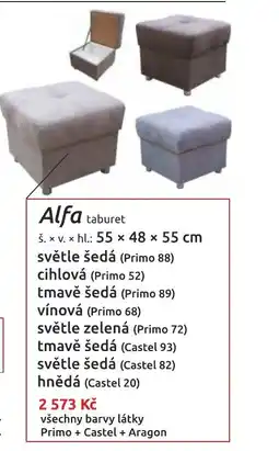 Nábytkáři Čech a Moravy Alfa taburet nabídka