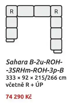 Nábytkáři Čech a Moravy Sahara B-2u-ROH--3SRHm-ROH-3p-B nabídka