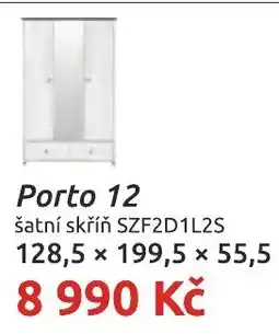 Nábytkáři Čech a Moravy Porto 12 šatní skříň SZF2D1L2S nabídka