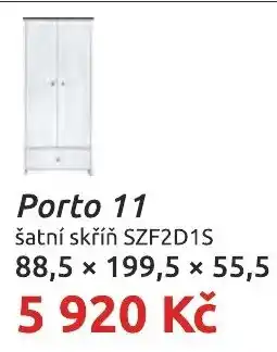 Nábytkáři Čech a Moravy Porto 11 šatní skříň SZF2D1S nabídka