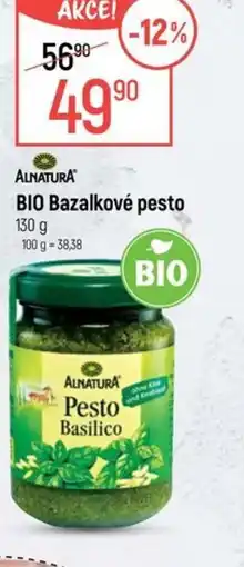 Globus Alnatura bio bazalkove pesto nabídka