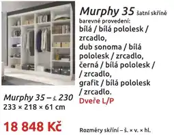 Nábytkáři Čech a Moravy Murphy 35 šatní skříňe nabídka