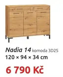 Nábytkáři Čech a Moravy Nadia 14 komoda 3D2S nabídka