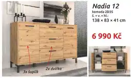 Nábytkáři Čech a Moravy Nadia 12 komoda 2D3S nabídka