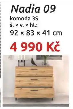 Nábytkáři Čech a Moravy Nadia 09 komoda 3S nabídka