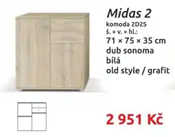 Nábytkáři Čech a Moravy Midas 2 komoda 2D2S nabídka
