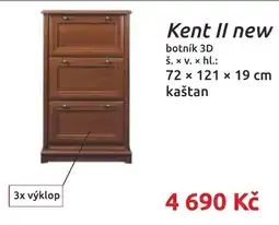 Nábytkáři Čech a Moravy Kent II new botník 3D nabídka
