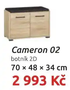 Nábytkáři Čech a Moravy Cameron 02 botník 2D nabídka