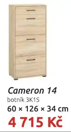 Nábytkáři Čech a Moravy Cameron 14 botník 3K1S nabídka