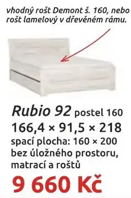 Nábytkáři Čech a Moravy Rubio 92 postel 160 nabídka
