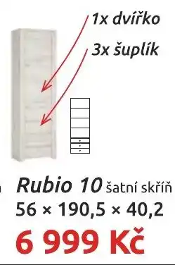 Nábytkáři Čech a Moravy Rubio 10 šatní skříň nabídka