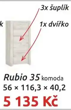 Nábytkáři Čech a Moravy Rubio 35 komoda nabídka