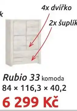 Nábytkáři Čech a Moravy Rubio 33 komoda nabídka