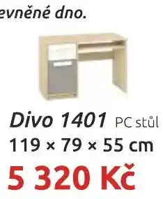 Nábytkáři Čech a Moravy Divo 1401 PC stůl nabídka