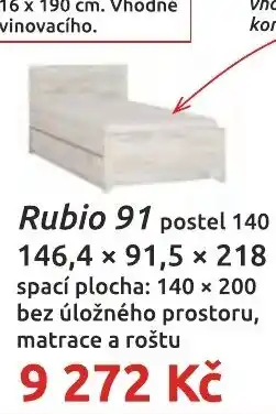 Nábytkáři Čech a Moravy Rubio 91 postel 140 nabídka