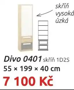Nábytkáři Čech a Moravy Divo 0401 skříň 1D2S nabídka