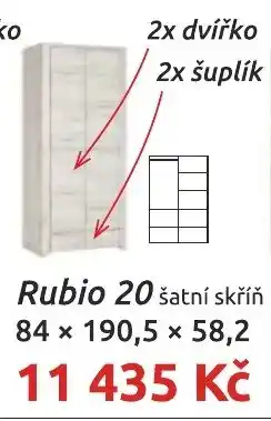 Nábytkáři Čech a Moravy Rubio 20 šatní skříň nabídka