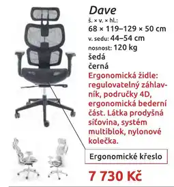 Nábytkáři Čech a Moravy Dave Ergonomické křeslo nabídka