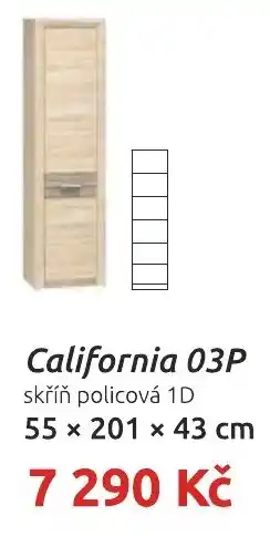 Nábytkáři Čech a Moravy California 03P skříň policová 1D nabídka