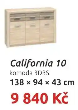 Nábytkáři Čech a Moravy California 10 komoda 3D3S nabídka