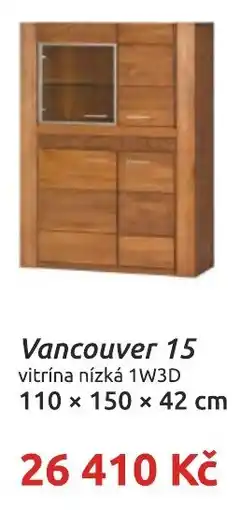 Nábytkáři Čech a Moravy Vancouver 15 vitrína nízká 1W3D nabídka