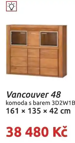 Nábytkáři Čech a Moravy Vancouver 48 komoda s barem 3D2W1B nabídka
