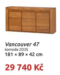 Nábytkáři Čech a Moravy Vancouver 47 komoda 2D3S nabídka