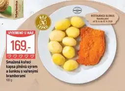 Globus Marlenka smažená kuřecí kapsa plněná sýrem a šunkou nabídka