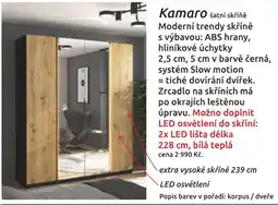Nábytkáři Čech a Moravy Kamaro šatní skříňe nabídka