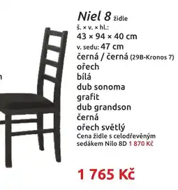 Nábytkáři Čech a Moravy Niel 8 židle nabídka
