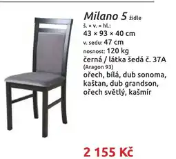 Nábytkáři Čech a Moravy Milano 5 židle nabídka