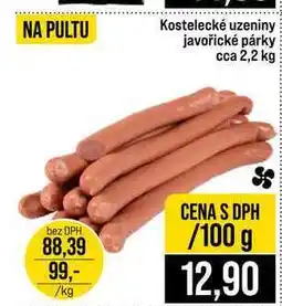 Jip Kostelecké uzeniny javořické párky cca nabídka