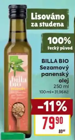 Billa Billabio sezamový panenský olej nabídka