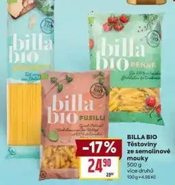 Billa Billabio těstoviny nabídka