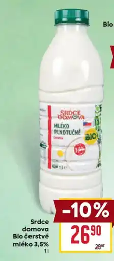 Billa Srdce domova Bio čerstvé mléko 3,5% nabídka
