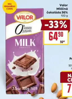 Billa Valor mléčná čokoláda nabídka