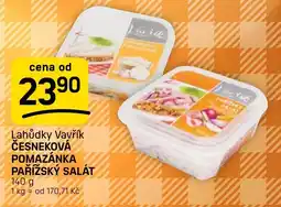 Flop Vavřík česneková pomazánka pařížský salát nabídka