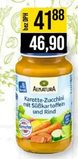 Jip Alnatura Karotte-Zucchini mit Süßkartoffeln und Rind nabídka