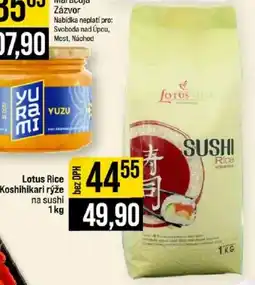 Jip Lotus Rice Koshihikari rýže na sushi nabídka