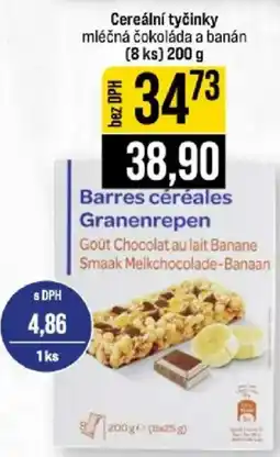 Jip Cereální tyčinky mléčná čokoláda a banán nabídka