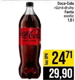 Jip Coca-Cola různé druhy Fanta exotic nabídka