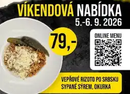 Jip Veprove rizoto po Srbsku Sypane syrem,Okurka nabídka