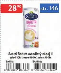 Qanto Scotti barista mandlový nápoj nabídka