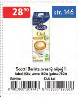 Qanto Scotti Barista ovesný nápoj nabídka