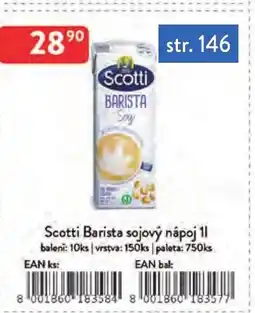 Qanto Scotti Barista sojový nápoj nabídka
