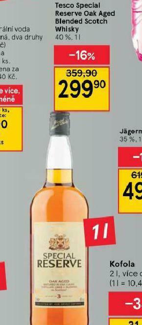 Tesco Tesco special reserve oak aged blended scotch whisky nabídka