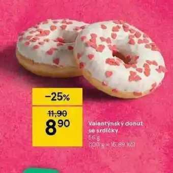Tesco Valentýnský donut se srdíčky nabídka