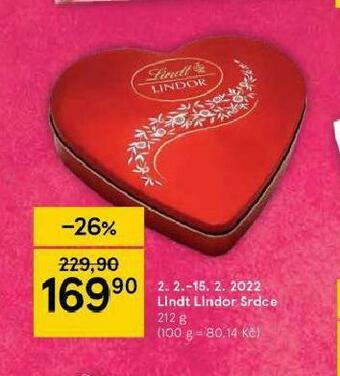 Tesco Lindt lindor srdce nabídka