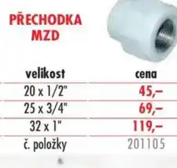 Uni Hobby Přechodka mzd nabídka