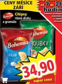 Norma Bohemia chipsy různé druhy nabídka